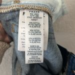 frame denim Le Boy Jeans High Rise Burnett Raw Hem w Slit Gold Rivets, Size 25 Photo 10