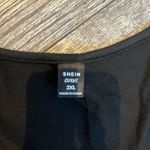 SheIn  Curve 2XL Plain Solid Black Button-Front Women's Top Short Sleeves Blouse Photo 3