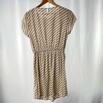 Madewell  Broadway & Broome Stripe Short Sleeve Mini Dress in Brown Cream Size‎ 2 Photo 2