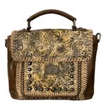 Montana West Studded Tooled Faux Leather Top Handle & Shoulder Strap Cowgirl Bag Photo 0