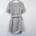 ZARA Tweed Plaid Cutout Dress w/ Ball Knot Buttons V-Neckline Photo 4