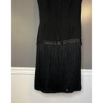 Vintage Flapper Dress Womens Large 20s Gatsby Sleeveless Fringe Beaded Accent Black Photo 9