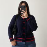 Talbots Ruffle Cardigan Nautical Preppy Classic Large Photo 0