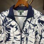 Ralph Lauren Lauren  Full Zip Knit Jacket Large Women‎ Palm Print Country Club Photo 3