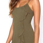 Nasty Gal Olive Ruffle Dress Photo 0