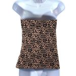H&M Cotton Animal Print Strapless Tube Top with Shelf Bra Size Medium Photo 1