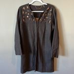 Soft Surroundings  100% Wool Cape Coat Gold‎ Satin Lining Cut Out Pattern … Photo 1