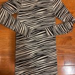 Primark NWOT slim FIT HALF TURTLENECK Zebra Print Long Sleeve knee length DRESS Photo 3