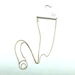 A New Day  Necklace Long Rhinestone Geometric Circles Gold Tone Pendant Photo 0