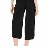 Maison Jules  Black Wide Leg Tie Front Capri Pants Sz L Photo 9