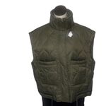 ZARA NWOT  Khaki Green Puffer Jacket Sleeveless Pockets Lightweight Oversize M Photo 6