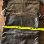 Vintage Y2K Molton Brown London Brown Leather Messenger Crossbody Bag Suede Flap Photo 7