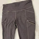 Athleta Pixy Drifter Textured Brown Activewear Leggings Womens Medium ZipPockets Photo 1