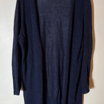 Halogen  Navy Open Front Long Sleeve Lightweight Cardigan Sweater XL Photo 0