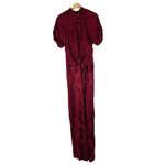 Monique Lhuillier ML Red Currant Jacquard Short Sleeve Jumpsuit 8 Photo 34