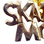 SKATING MOM Gold Tone Pin Brooch Collectable New Capital Print 2” X 0.75” Photo 2