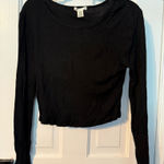 Bozzolo  Black Long Sleeve Crop Top Photo 0