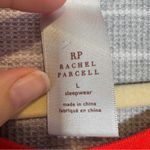 Rachel Parcell  Grey Striped Thermal PJ Shirt Women’s L Pajamas Waffle Knit Fall Photo 5