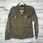 Miss Me  Buckle Army Green Bomber Jacket Beaded & Sequin Med Photo 0