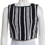 Carven Black + White Tweed Top, Sleeveless, cropped, size Large, EU 42, US L Photo 12