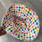 Gorman Bucket Hat cotton linen printed reversible unisex one size colorful check Orange Photo 4