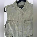 Sanctuary  Sleeveless Zip Front Vest Women's Khaki Army Green Cargo Style Pockets Photo 1