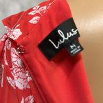 Lulus Ximena Coral Red White Floral Print Ruffled Mini Dress Womens Medium Photo 10