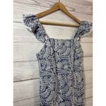 Alice + Olivia 'Honor' Embroidered-Eyelet Cotton Mini-Dress, Chambray SIZE 4 Photo 2