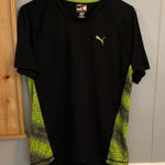 Puma  Black Tee with Vibrant Green Panels Photo 0