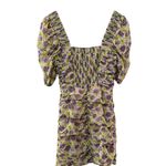 ZARA  Draped Ruched Puff Sleeves‎ Floral Bodycon Mini Dress Lilac Size XS Photo 11