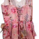 Floral Pink Maxi Dress Ruffle Tiered Corset Back Party Wedding Homecoming Prom Size 8 Photo 3