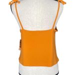 Bar III Medium Cropped Top Tie Spaghetti Straps Stretch Square Neck Dark Yellow Photo 3