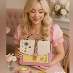 ALDO Colorblock Embellished Satchel with Charms & Gold Chain – NWT Photo 0