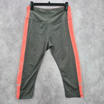 Marika Sport Marika Sports Gray Pink Stripe Cropped Active Legging Pant Bottoms Medium 8-10 Photo 1