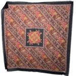 Vintage Betmar Italian woven floral paisley square scarf wrap pareo sarong 45” Black Photo 2