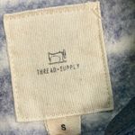 Thread & Supply Blue and White Striped Quarter Zip along Sleeve Pullover Photo 3