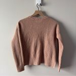 Madewell Soft Pink Crewneck Sweater high low hem slit long sleeve front pockets Photo 1