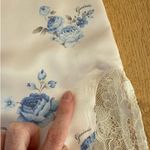 Danielle Guizio GUIZIO Mini Skirt Lace Floral Sweet Rose Size M Ivory Blue Photo 6