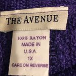 The Avenue Purple /Blue Knit Sweater 3/4 sleeves Length. Sheer like SZ 1X Photo 3