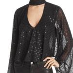 Show Me Your Mumu Black Olsen Bell Sleeve Metallic Polka Dot Blouse Photo 0