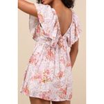 Lulus NWT  Large Kory Lilac Multi Print Flutter Sleeve Mini Dress Pink Feminine Photo 1