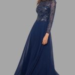 XScape Long Sleeve Long Chiffon Skirt with Bead Top, Size 14 New w/Tag Photo 2