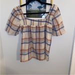 Alexander Jordan Blouse Cream/Multi Plaid, sz M Red Size M Photo 2