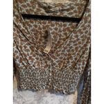 Urban Outfitters Women's Smocked Floral Crop Top Blue Brown Long Sleeve M NWT Photo 3