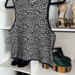Maeve Anthropologie Maria Black White Geo Knit Sleeveless Mockneck Crop Sweater Photo 2