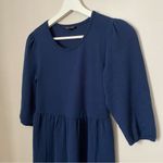 Max + Ash Dress Long Sleeve Tiered Mini Dark Blue Casual Neutral Photo 1