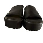 Wild Pair Brand New  Questt Lug Slide On Black Platform Shoes Size 6.5 Photo 6