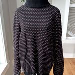 Karen Scott Vintage  Black Red Printed Cotton lTurtleneck Sweater Size Large Photo 0
