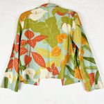 Painted Pony Vintage Linen Blend Blazer Jacket Size Small Artsy Tropical Floral Photo 1