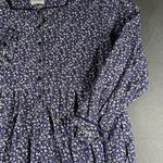 Lanz of Salzburg Women Blue Floral Button Front Midi Dress Prairie Cottagecore Purple Size XL Photo 3